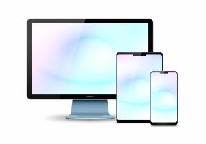Computer monitor,Digital Tablet and Smart Phone isolated